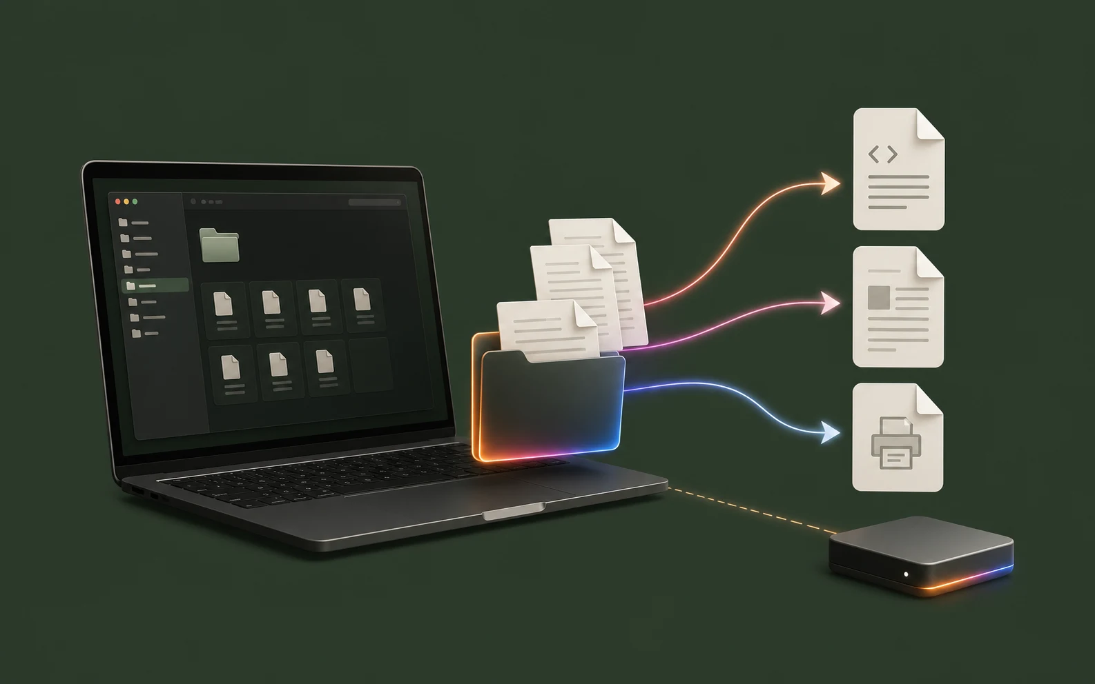 A local manuscript folder exporting into portable document files.